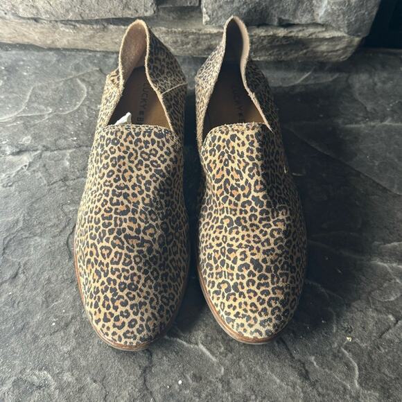 Lucky Brand Cahill suede leopard print slip casual on Loafer Flats womens size 8 - Picture 2 of 7